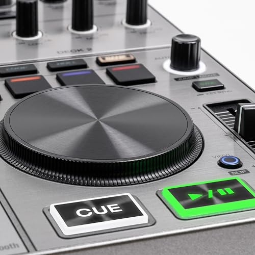Denon DJ PRIME GO+ Controlador DJ portátil y mezclador con separación de stems, 2 decks, streaming por wifi, Bluetooth, control de luces y pantalla 7"