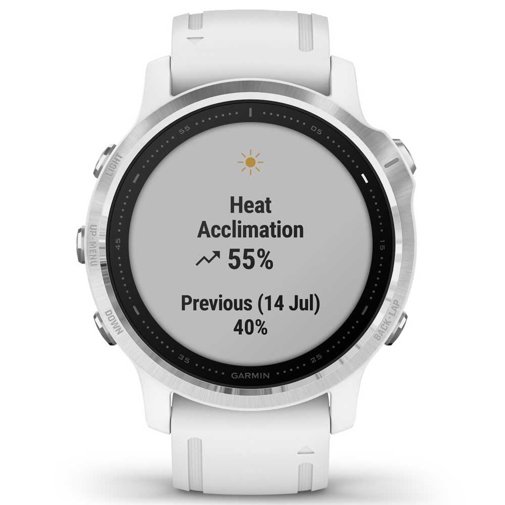 Garmin fēnix 6S - Reloj GPS multideporte definitivo con sensores, VO2 Max,frecuencia cardíaca, carga de entrenamiento, Blanco