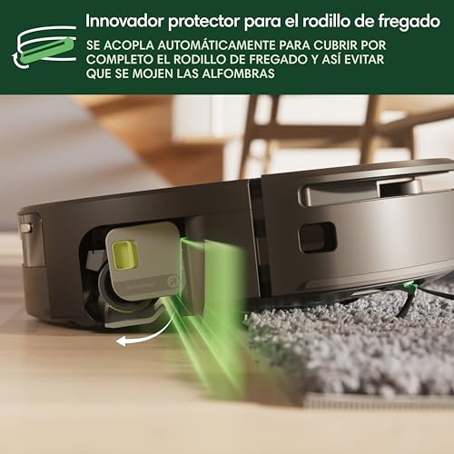 iRobot Roomba MAX 705 Combo con Base AutoWash multifunción y Agua Caliente, Rodillo de fregado PowerSpin Extensible, Cubierta Protectora, cepillos Dobles, fregado y Secado con Calor, LiDAR 3D con IA