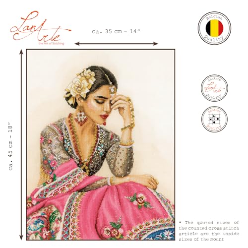 LANARTE Kits De Punto De Cruz Contado Completo Arte De Pared DIY RECUERDO TRADICIONAL Set Manualidades Adultos Set Decoracion Salon Creativo Regalo ca. 35 x 45 cm Cross Stitch Embroidery