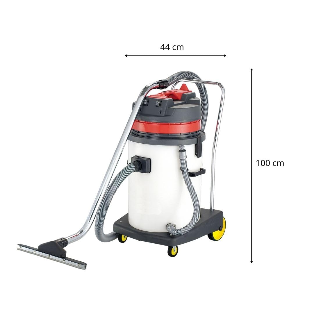 Phoenix – Aspirador de Agua y Polvo, 60 L, Aspirador astillero Potente 2000 W, Tanque de plástico, Accesorios incluidos Cable de 7 m, 2 Motores
