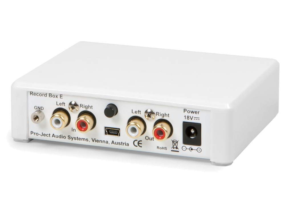 Project Record Box E - Previo de Phono para Capsulas MM y MC. Salida DAC y USB para Grabar Registros digitalmente. Salida Digital 48kHz/16Bit. Color Blanco.
