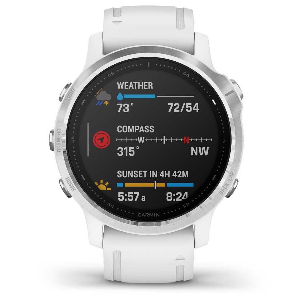 Garmin fēnix 6S - Reloj GPS multideporte definitivo con sensores, VO2 Max,frecuencia cardíaca, carga de entrenamiento, Blanco