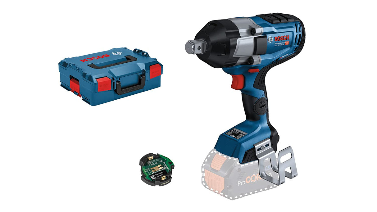 Bosch Professional 18V System atornillador de impacto a batería BITURBO GDS 18V-1050 (incl. 2 bat. ProCORE 18V 8.0Ah, 1 mód. Bluetooth GCY 42, bandeja para L-BOXX, L-BOXX)