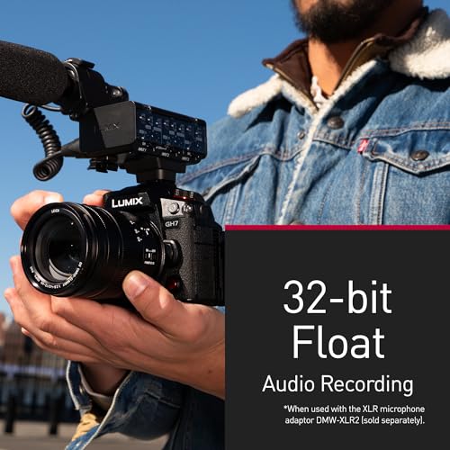 Panasonic Lumix DC-GH7E Micro Cuatro Tercios Cuerpo Cámara Sin Espejo, 25,2 MP, C4K/4K 4:2:2 60/50p, AF Híbrido Fases, IS Activo, 32 bits, OLED, Negro