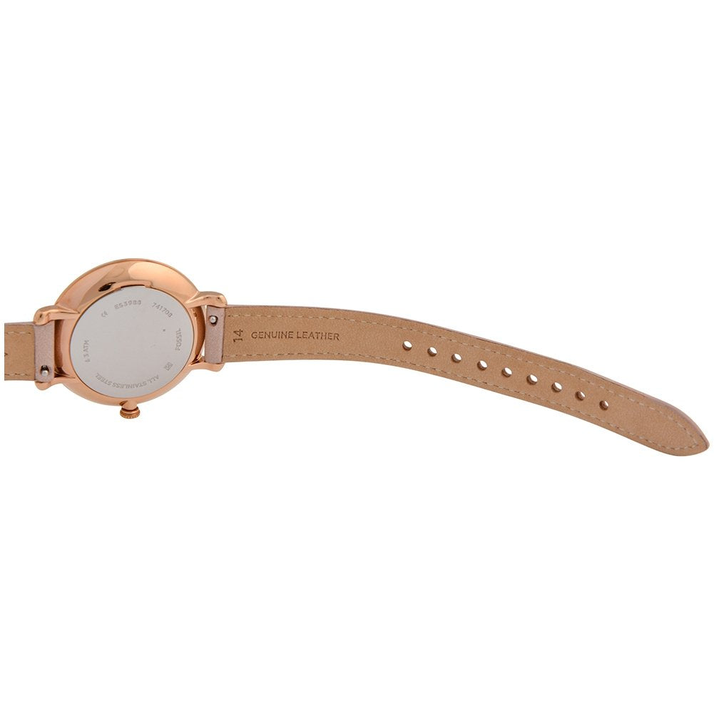 Fossil Jacqueline Reloj para mujer, movimiento de cuarzo con correa de acero o piel, Tono rosa claro y oro rosa, 36MM