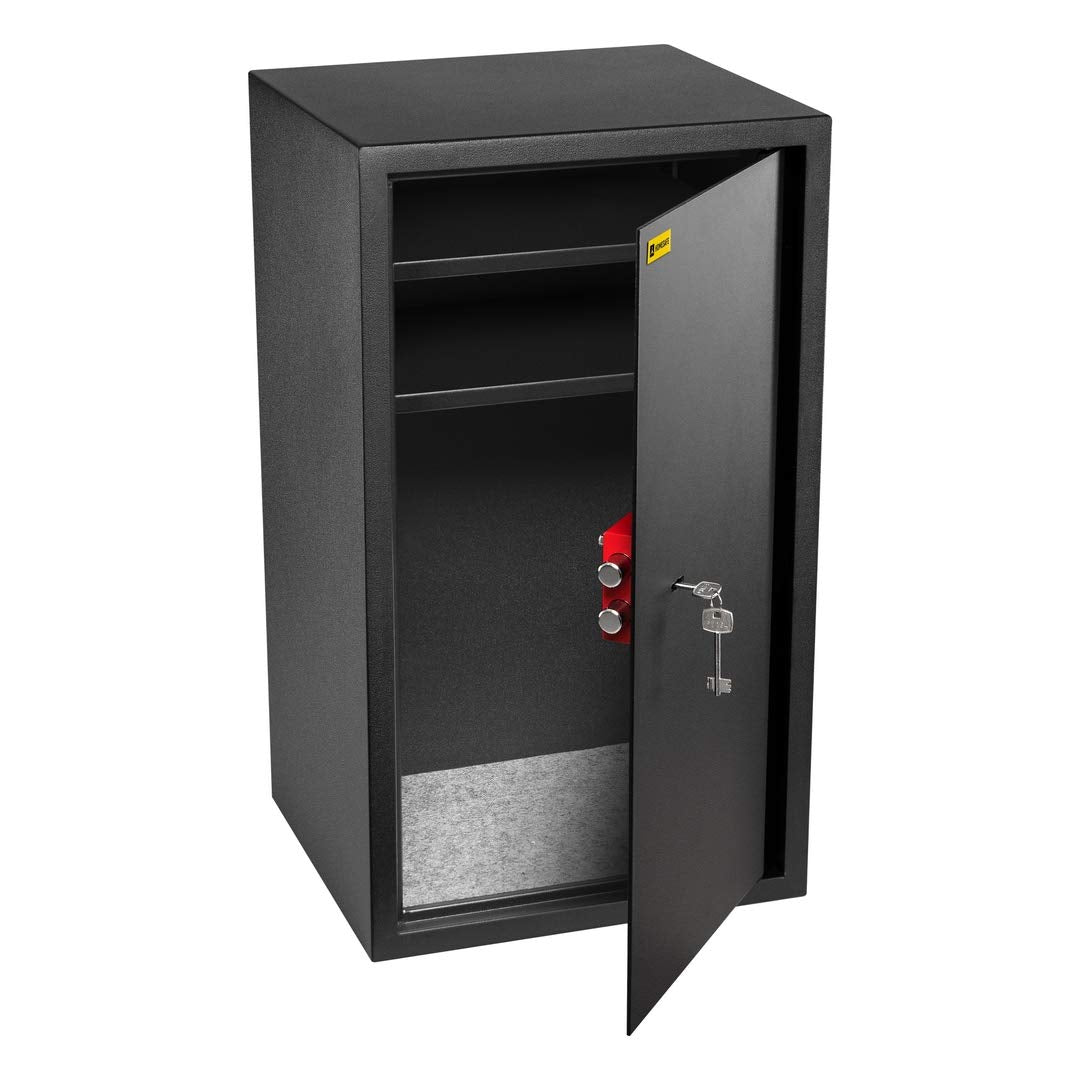 HomeSafe HV70K Caja Fuerte con Llave - 70x40x36cm (HxAxP) - Para Seguridad en el Hogar, Almacenaje, Ahorros de Dinero en Efectivo, Oficina - Para Documentos con 2 Baldas Ajustables