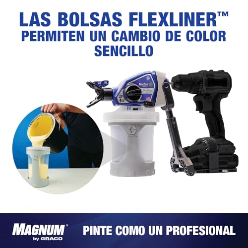 Magnum by Graco 26D361 TrueCoat 360 Cordless Connect, pulverizador de pintura airless portátil sin cable, pulverizador para taladro, uso doméstico, pequeños proyectos decorativos (presión máx 138 bar)