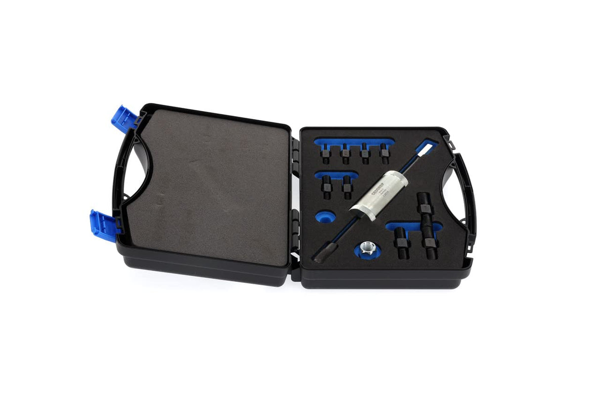 GEDORE Juego de adaptadores de rosca con martillo deslizante, Set para aplicaciones de 1 agujero, 9 adaptadores M10-M4 hasta M14x1,5-M18, 1.81/K-12