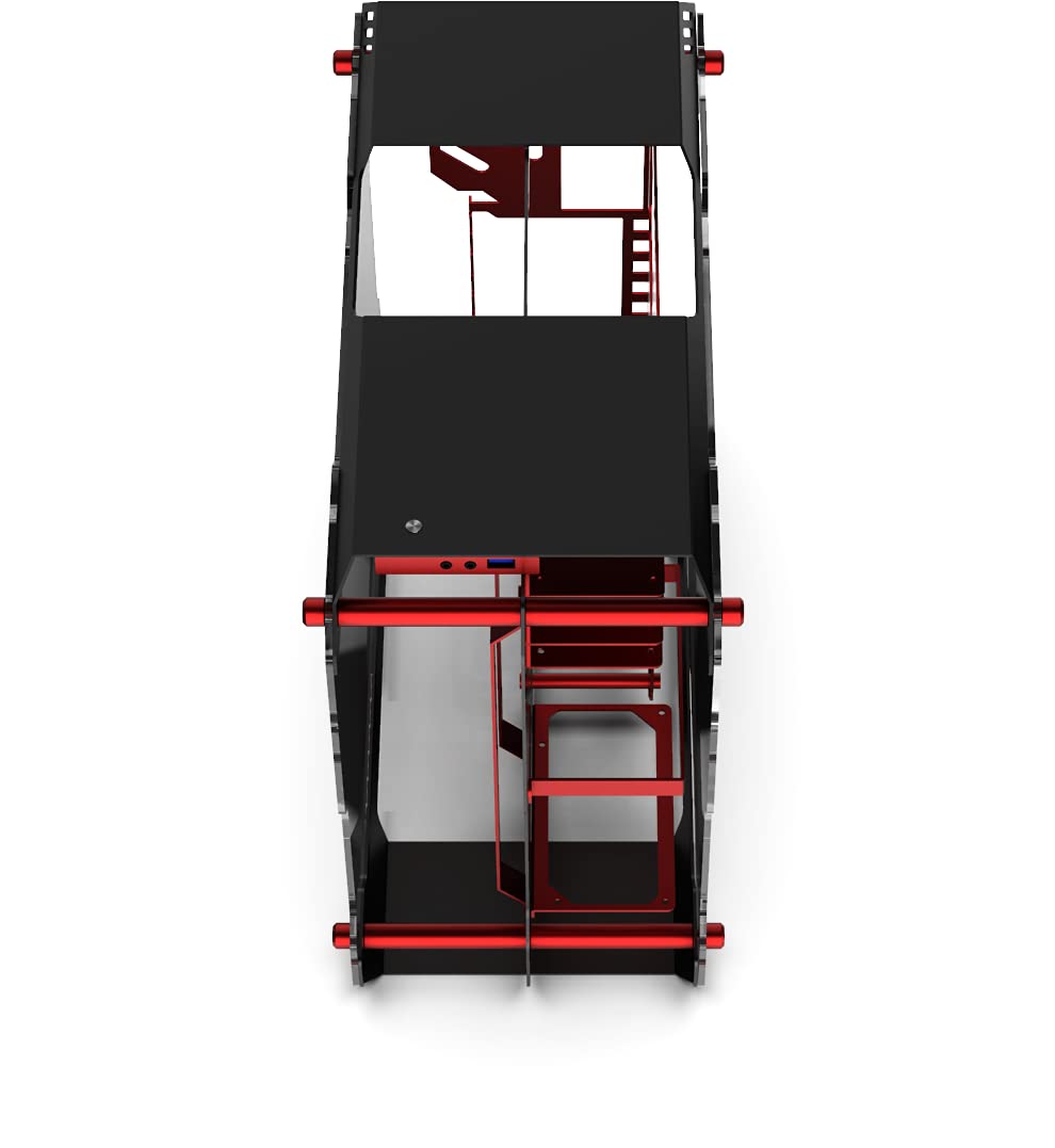 Zeaginal ZC-01M Plus (Negro/Rojo) - Carcasa del Ordenador Abierto ATX