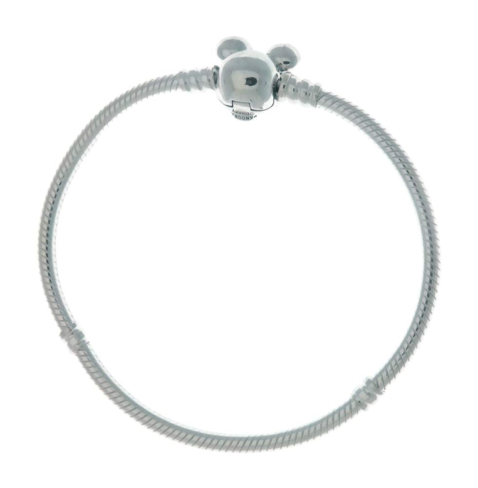 Pandora Disney Pulsera con diseño de Minnie de plata con circonitas cúbicas transparentes, 16
