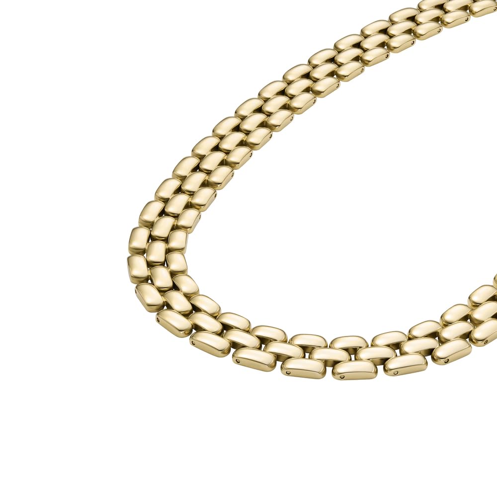 Fossil Pulsera de mujer de acero inoxidable con cierre desplegable