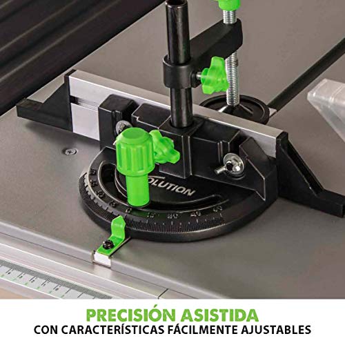Evolution Power Tools Fury 5-S Sierra de mesa multimaterial, Corta acero dulce, aluminio, plástico, madera con clavos incrustados, 230 V