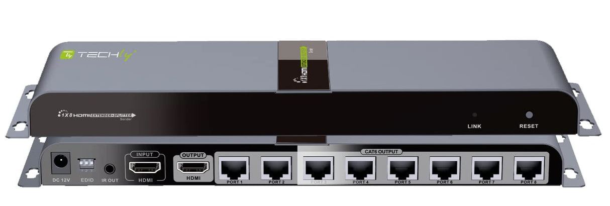Techly Extender Splitter HDMI 1 x 8 con IR sobre cable CAT. 6 hasta a 50 m