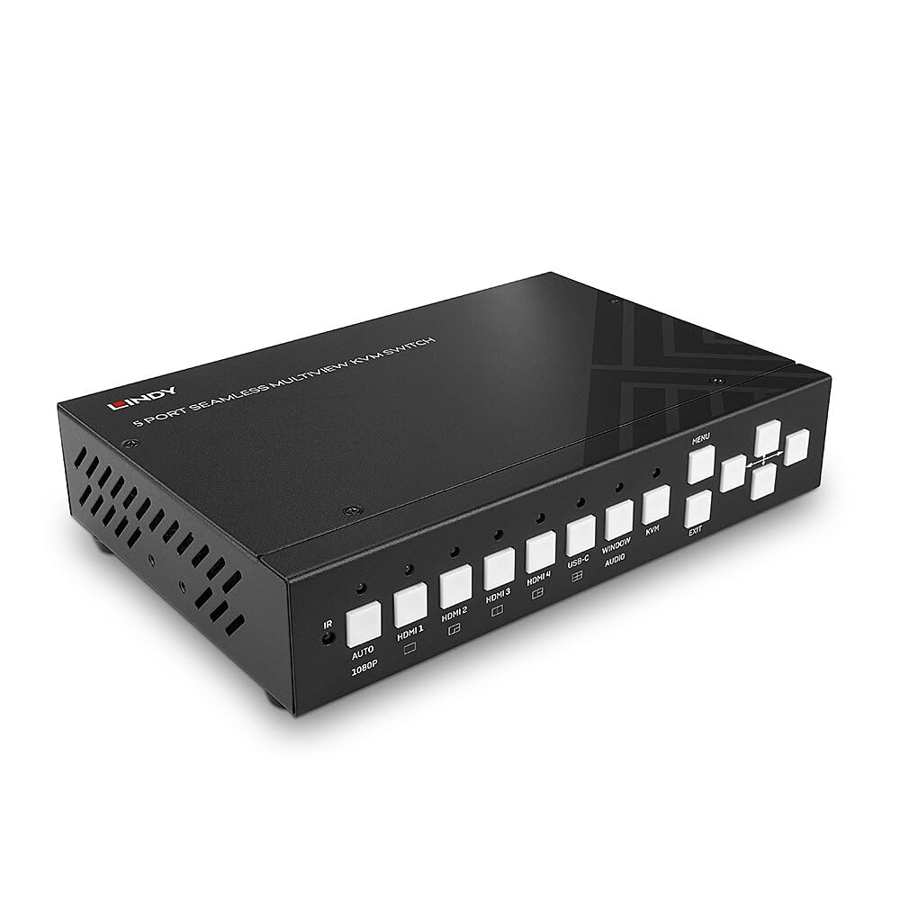 Lindy 32330 - Conmutador KVM HDMI Multiview de 5 Puertos