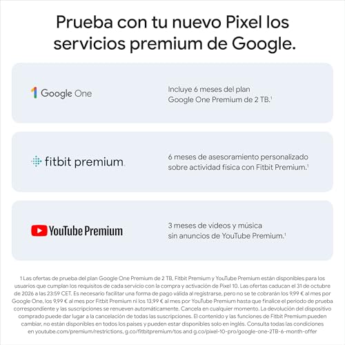 Google Pixel 10 - Smartphone Android Libre con Gemini, cámara Trasera Triple Avanzada, batería de más de 24 Horas y Pantalla Actua de 6,3" - Glaciar, 256GB