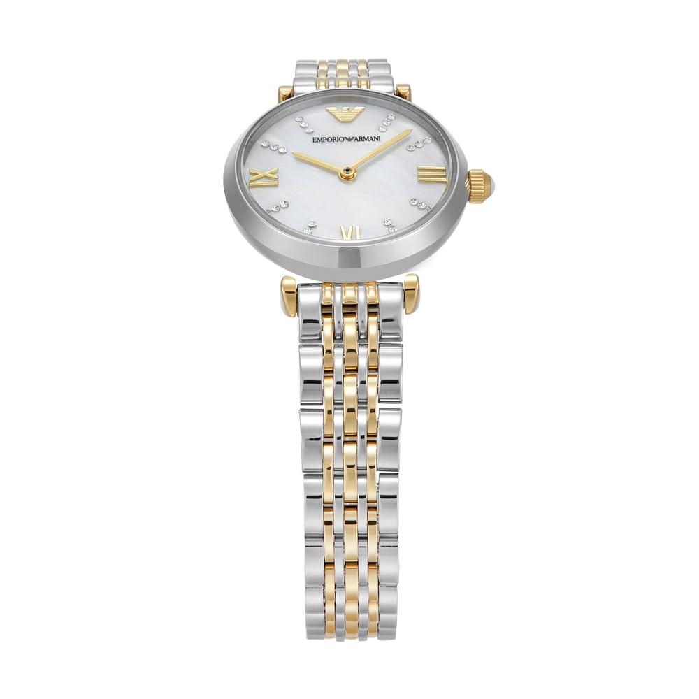 Emporio Armani Reloj Analógico para Mujeres de Cuarzo con Correa en Acero Inoxidable AR80078SET