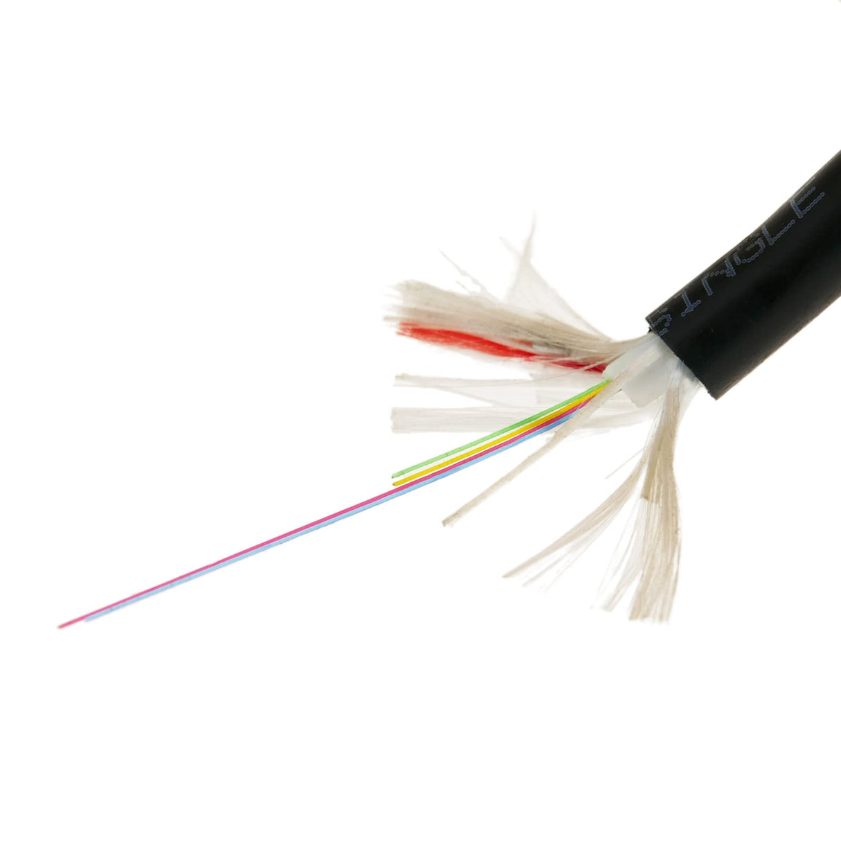 BeMatik - Bobina de fibra óptica 9/125 monomodo 4 fibras exterior de 300 m OS2