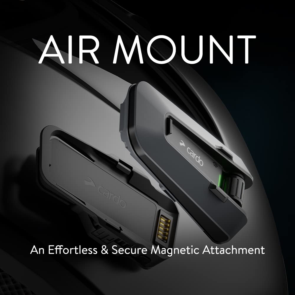 Cardo PACKTAK Edge Intercomunicador de Auriculares con Sistema de comunicación Bluetooth para Motocicleta - Paquete Doble, Negra