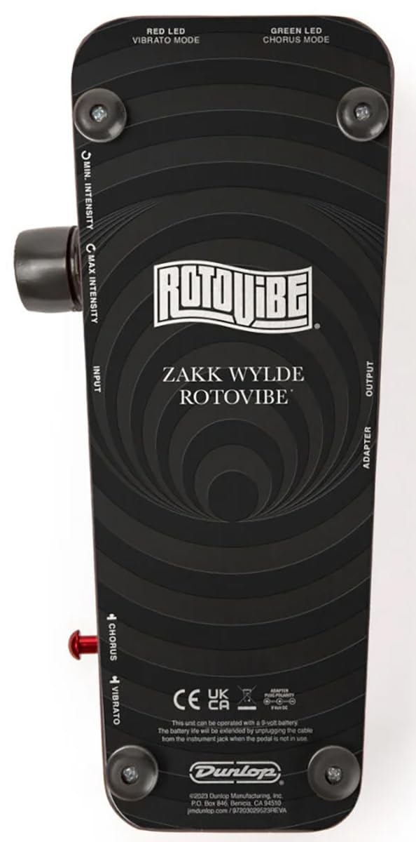 Dunlop WA357 Wylde Audio Rotovibe Chorus/Vibrato, Pedal Chorus/Vibrato, con deslizador, controles de intensidad, velocidad y efecto "Rotating Speaker"