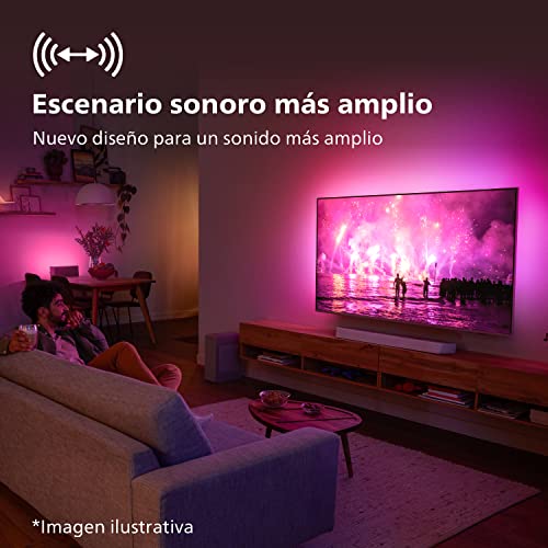 Philips TAB8507/10 Soundbar 3.1 Subwoofer Inalámbrico, Dolby Atmos, Sonido Cinematográfico, HDMI eARC, 600W