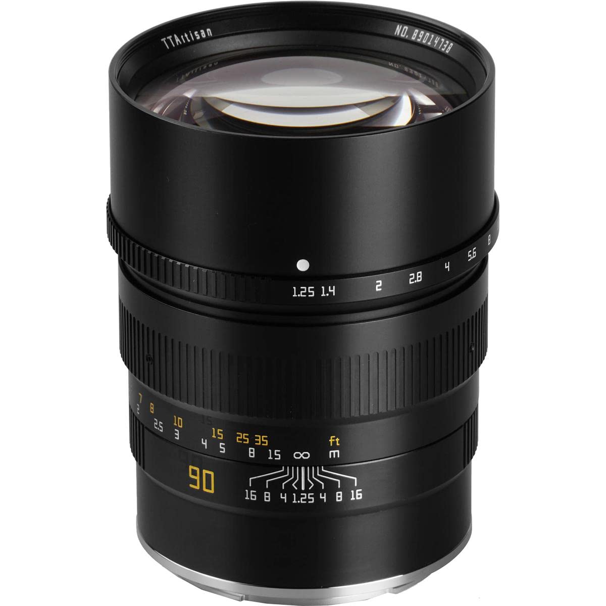TTArtisan Lente de Cuerpo de Metal F/1.25 de 90 mm Compatible con Hasselblad X1D Mount, Color Negro