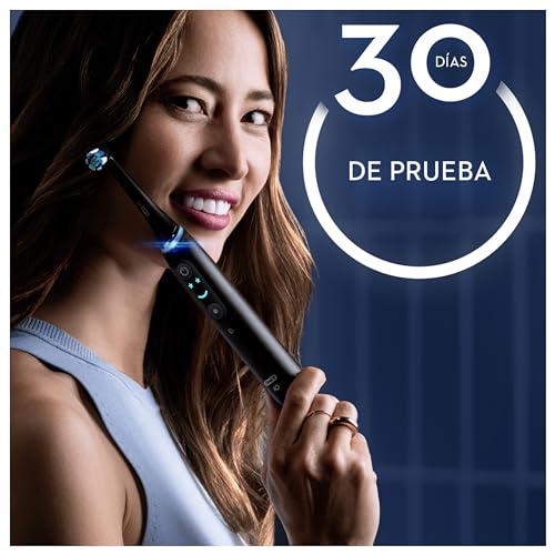 Oral-B iO 9N Cepillo de Dientes Eléctrico Negro con Mango Recargable, 2 Cabezales y Estuche Cargador de Viaje, 7 Modos De Cepillado Incluso Blanqueamiento Dental, Sensor De Presión, Diseñado por Braun