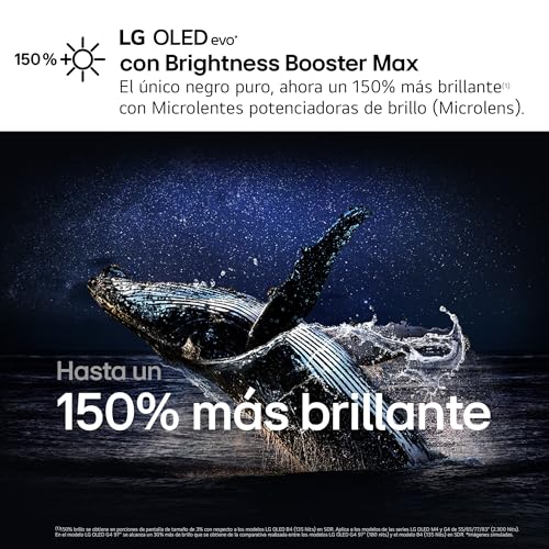 LG OLED55G46LS, 55", OLED EVO* 4K, Serie G4, Smart TV, WebOS24, Procesador a11, Dolby Vision, Dolby Atmos, webOS 24, 3840X2160,TV Gaming, 144 Hz, Negro