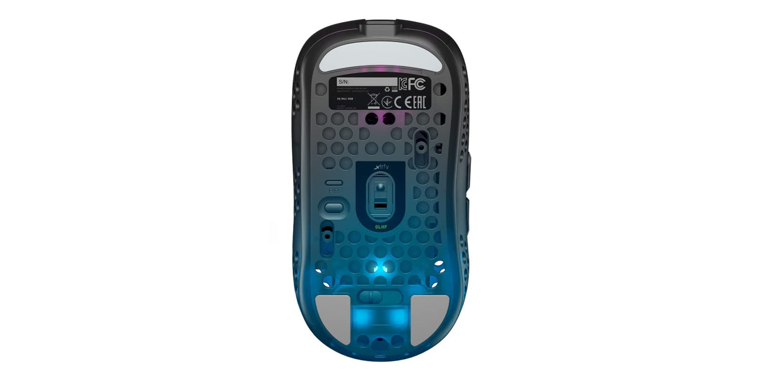 Xtrfy MZ1 Wireless, Ratón Inalámbrico Ultraligero de Gaming, 2.4 GHz RF, Forma Única para Apuntar de Manera Óptima, Iluminación RGB, Recargable, Negro