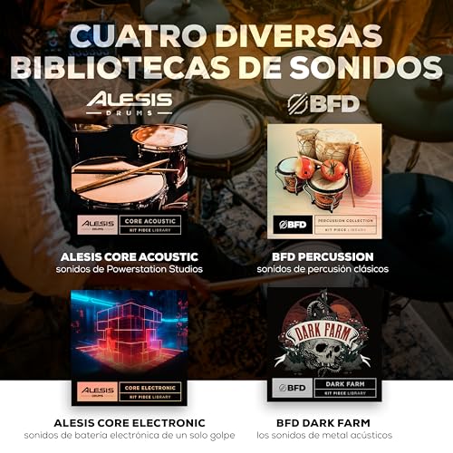 Alesis Strata Core - Kit de Batería Electronica con Pantalla Táctil, Platillos de triple zona, hi-hat magnético activo y parches de malla de doble zona