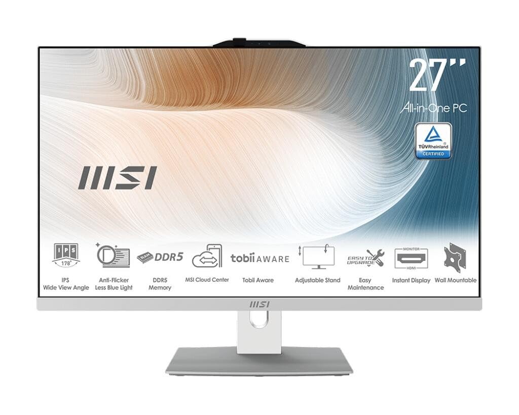 MSI Modern AM272P 1M-838DE All-in-One weiß 27" FHD Display (68,6cm), Intel i5-120U, 8GB RAM, 512GB SSD, Intel Grafik,