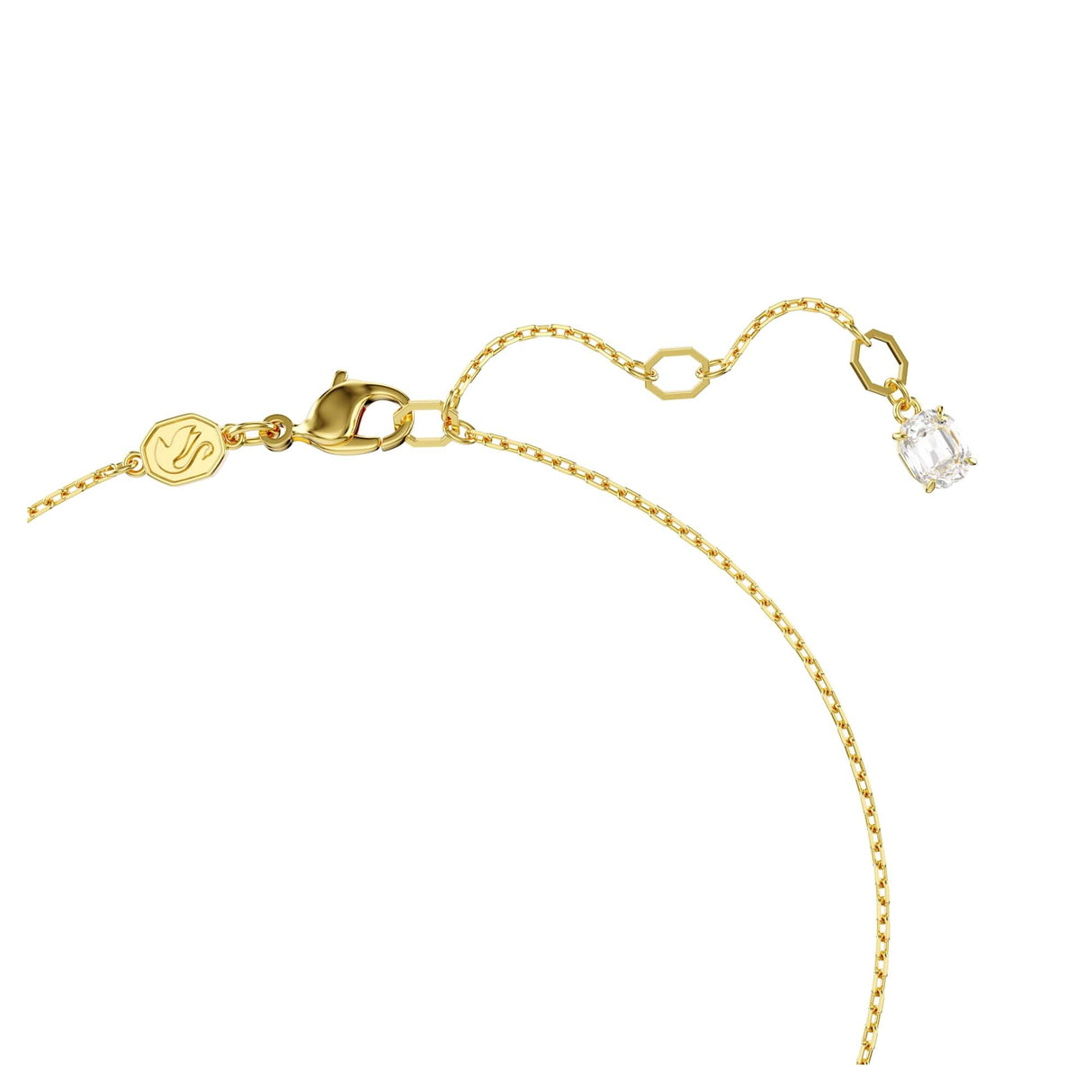 Swarovski Colgante Hyperbola, Corazón, Blanco, Baño tono oro