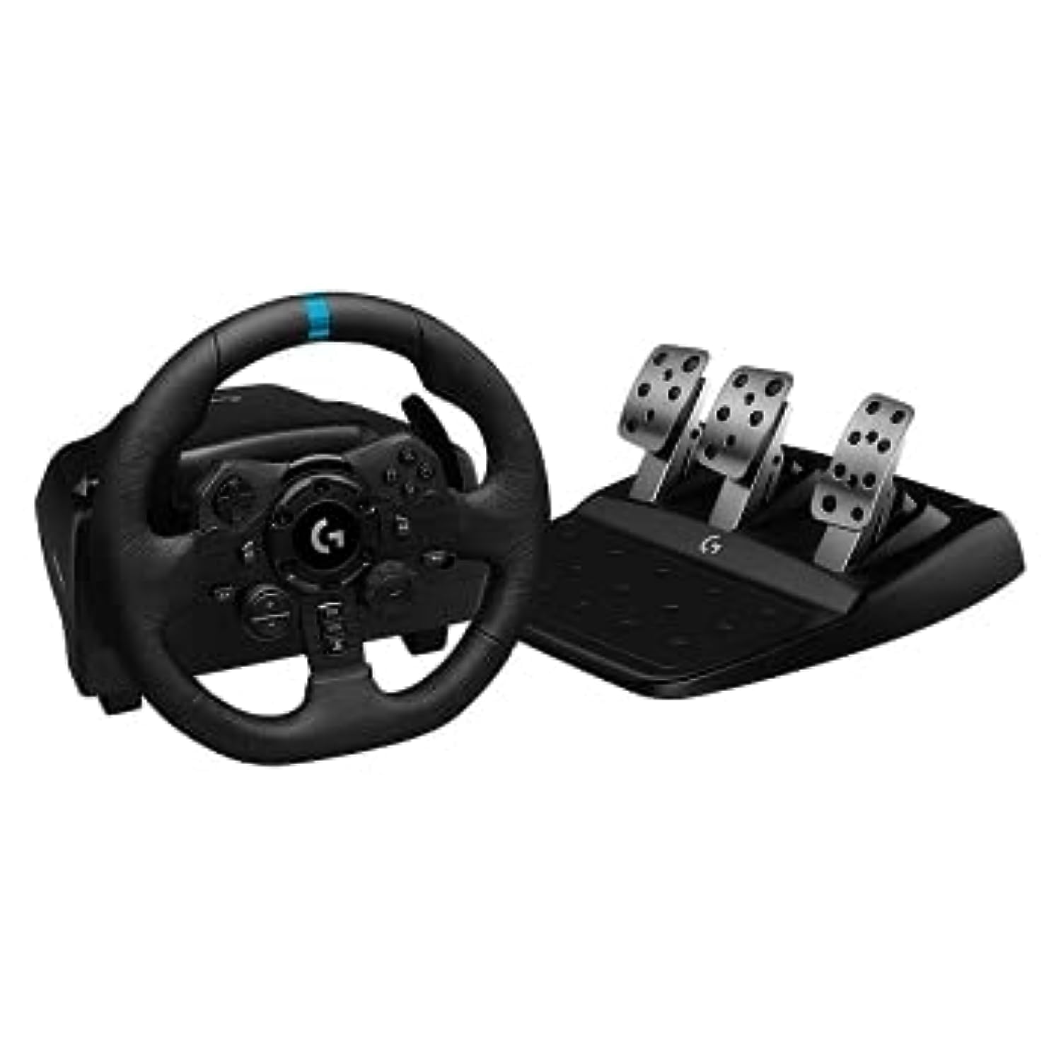 Logitech G923 Volante y Pedales de Carrera para PS5, PS4 y PC, Uk Inglés Enchufe de alimentación, Tipo G, Negro