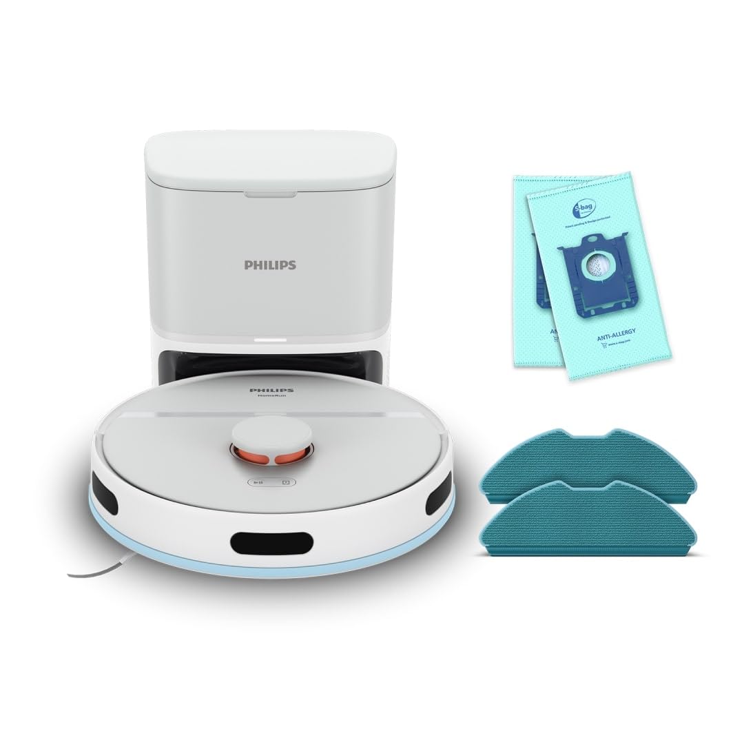 Philips Robot Aspirador Serie 2000-2700 Pa de Succión, Navegación Láser, App Homerun, Estación de Autovacío, 130 Minutos de Tiempo de Funcionamiento, Modo Alfombras (XU2100/20)