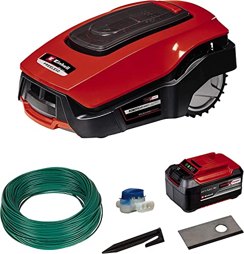 Einhell Power X-Change - Cortacésped robótico de 18 V con estación de Carga para césped de hasta 1200 m², Corte de césped multizona, Control de aplicación Bluetooth, Kit de Robot cortacésped FREELEXO