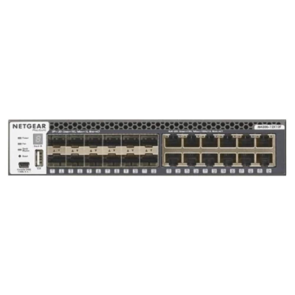 Netgear XSM4324S-100NES - Switch apilable de Medio Formato (M4300-12X12F de 24 Puertos 10G, 12x10GBASE-T, 12xSFP+, para Top-of-The Rack y agregación de servidores o Core de Red)