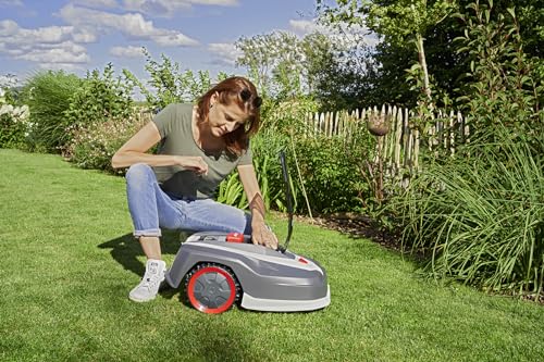 AL-KO Robot cortacésped Robolinho® 550 W, Ancho de Corte 20 cm, batería de Iones de Litio de 20 V/2,5 Ah, para Superficies de hasta 550 m², Capacidad de Ascenso máx. 45%, Muy silencioso 60 dbA