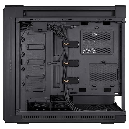 ASUS ProArt PA602 - Chasis para Ordenador E-ATX (Soporte para radiador de 420 mm, Ventiladores 140 mm y 200 mm, indicador de Polvo IR, Bloqueo de alimentación, PCIe sin Herramientas, USB de 20 Gbps)
