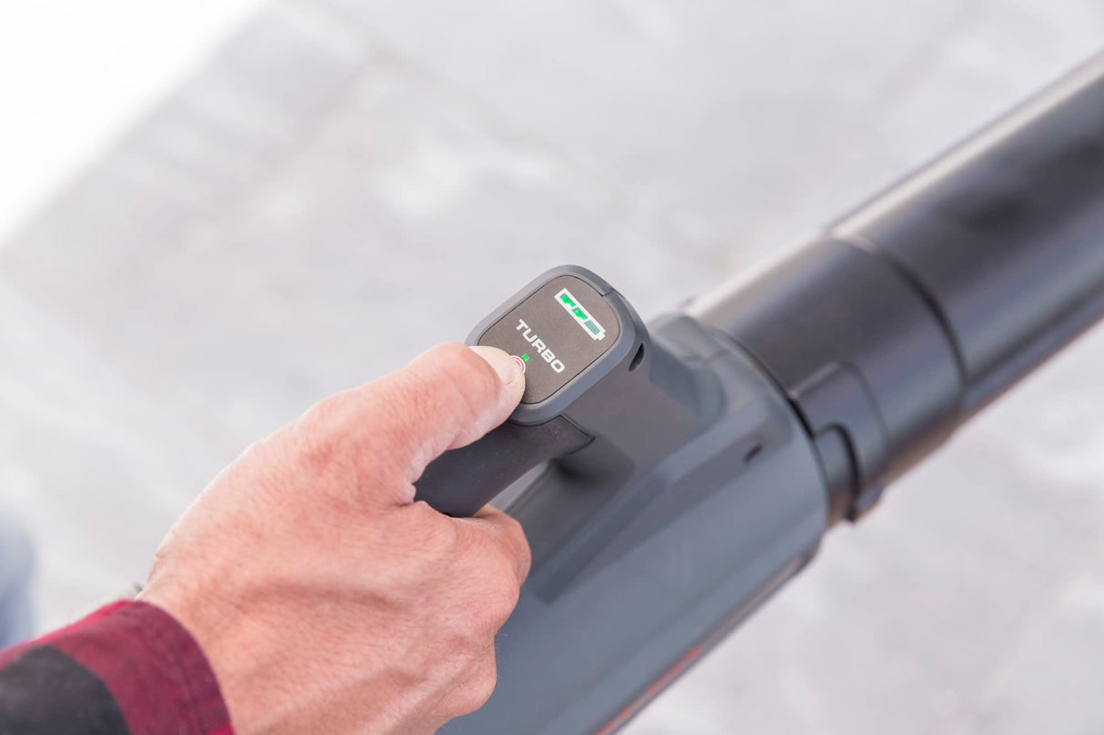 AL-KO Soplador de Hojas con batería LB 1860, 18 V de Iones de Litio (batería y Cargador incluidos), Velocidad del Aire de 45 m/s, Flujo volumétrico de 450 m³, 2 Tubos, Modo Eco/Power, Color Negro