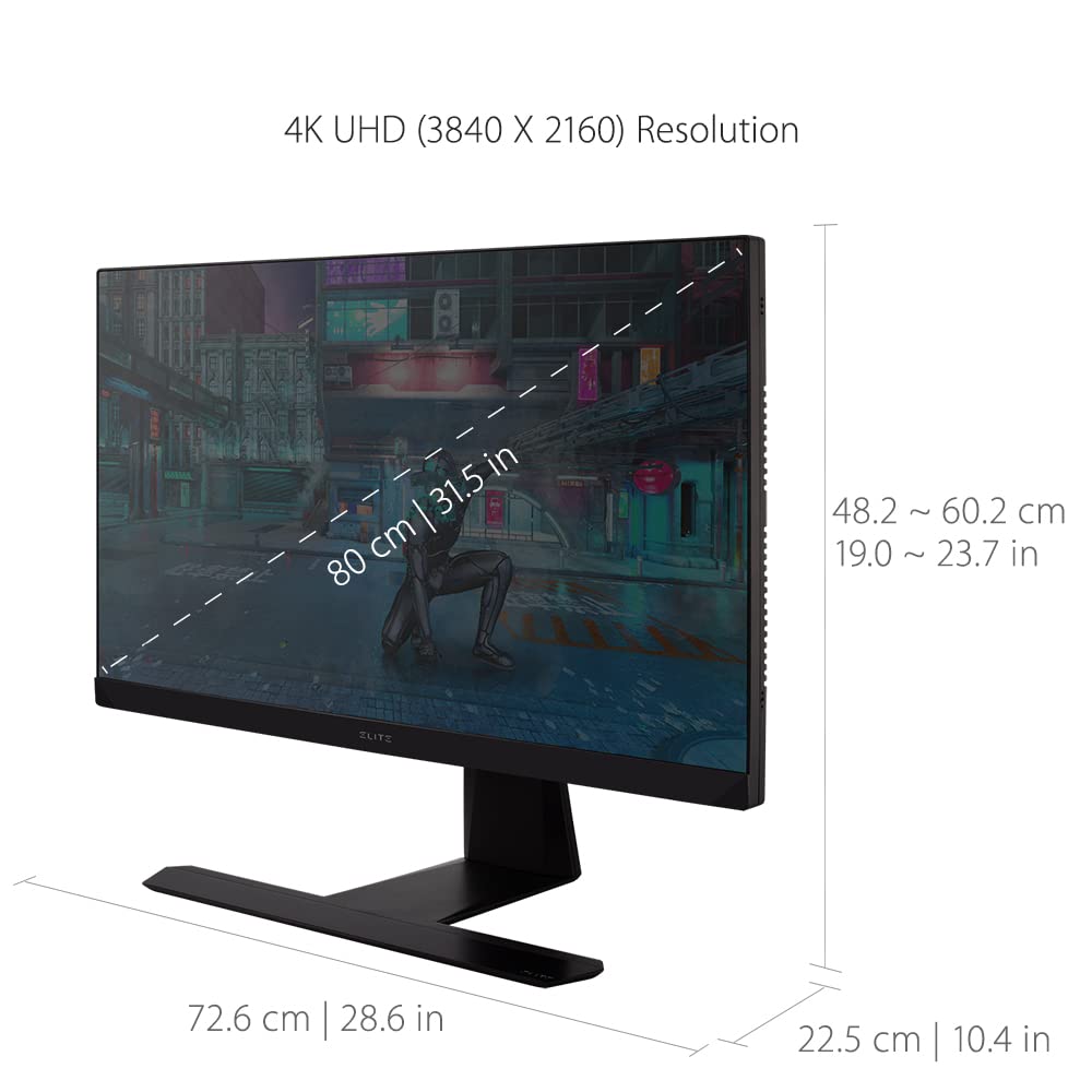 ViewSonic Elite XG320U Monitor Gaming 4K UHD de 32" 150Hz, 1ms, HDR 600, FreeSync Premium Pro, HDMI 2.1, DisplayPort, USB y ergonomía Avanzada para Esport