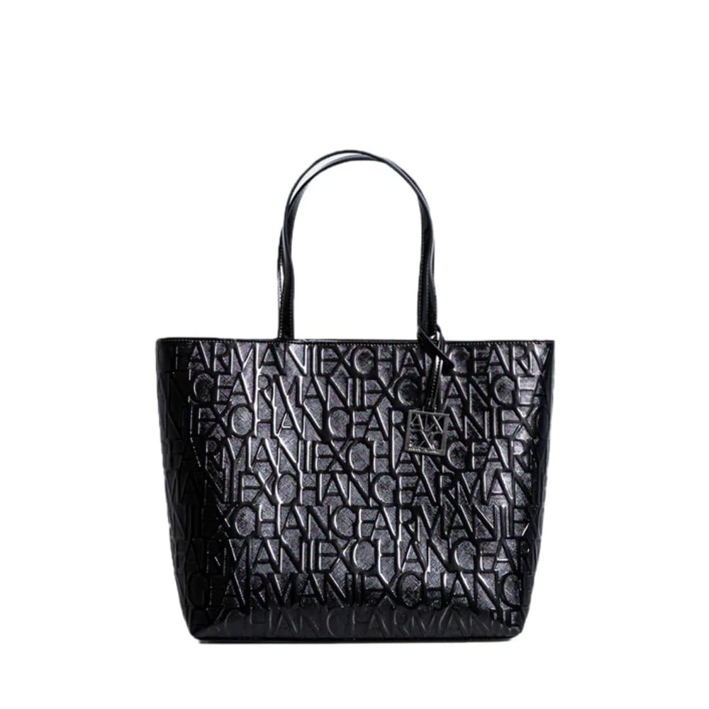 Armani Exchange Schultertasche Mit Griffen, Bolsos para Mujer, Negro (Black), Talla única