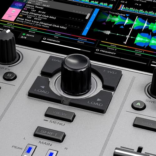 Denon DJ PRIME GO+ Controlador DJ portátil y mezclador con separación de stems, 2 decks, streaming por wifi, Bluetooth, control de luces y pantalla 7"