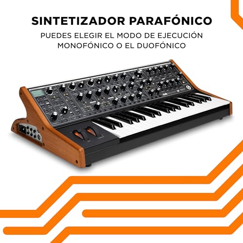 MOOG Subsequent 37 - Sintetizador analógico parafónico y teclado MIDI con 37 teclas semicontrapesadas, ampli de auriculares, 256 presets y editor de software