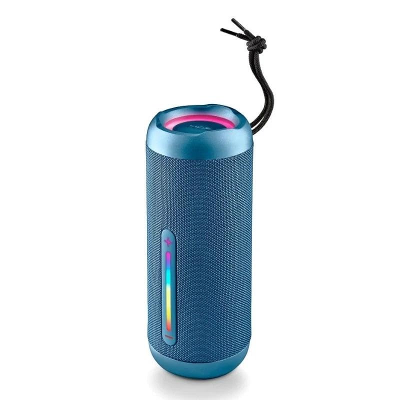 glowster Altavoz portátil Bluetooth 60W con Luces RGB, IP67, Color Azul - Ideal para Fiestas y Actividades al Aire Libre.
