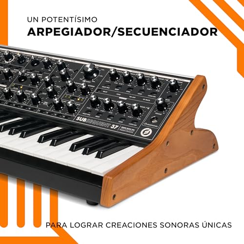 MOOG Subsequent 37 - Sintetizador analógico parafónico y teclado MIDI con 37 teclas semicontrapesadas, ampli de auriculares, 256 presets y editor de software
