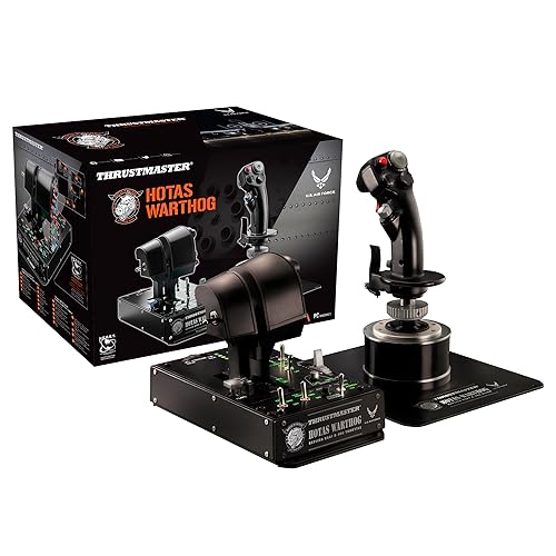 Thrustmaster Hotas Warthog - Doble acelerador y joystick con tecnología H.E.A.R.T HallEffect AccuRate para PC