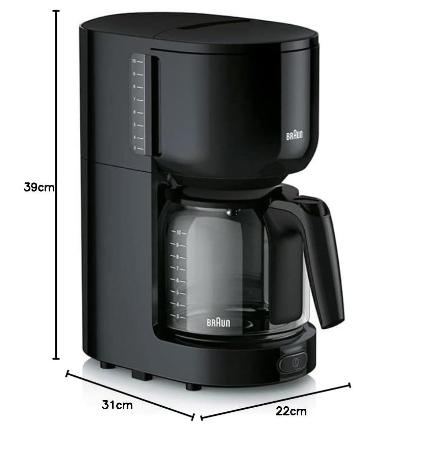 Braun KF 3120 BK Independiente - Cafetera (Independiente, Cafetera de filtro, De café molido, 1000 W, Negro)