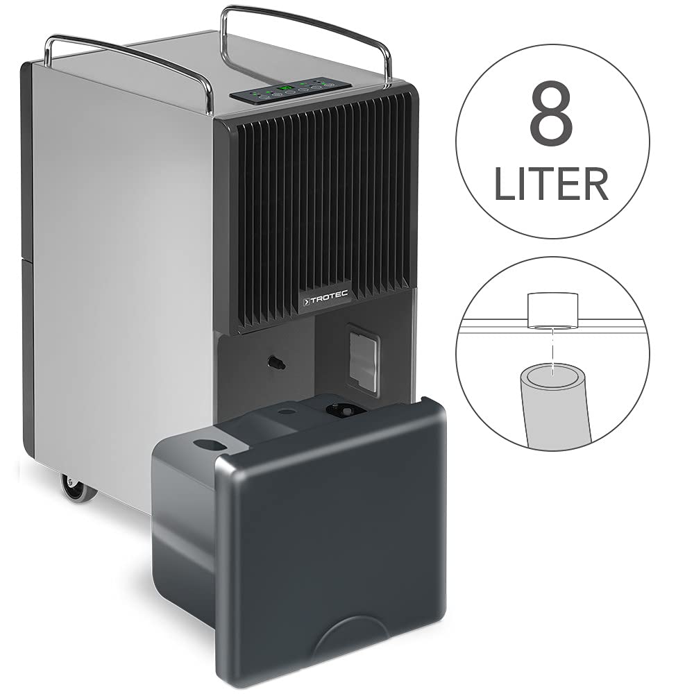TROTEC Deshumidificador TTK 120 E, 30 L/día, Seca y Elimina los daños causados por el Agua, Secado de Ropa, Gran depósito de 8 litros