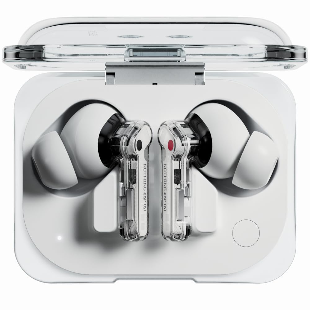 Nothing Ear (a) Auriculares inalambricos Bluetooth con Integración de ChatGPT, Cancelación de Ruido Activa, Algoritmo de Mejora de Graves y hasta 42,5 Horas de reproducción - Blanco