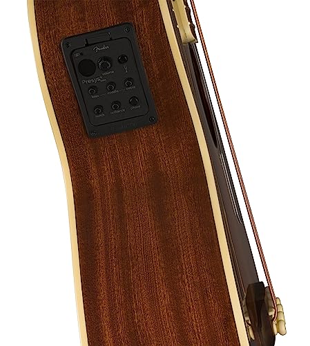 Fender Guitarra acústica de 4 cuerdas, mano derecha, explosión de borde sombreado (0970783164)